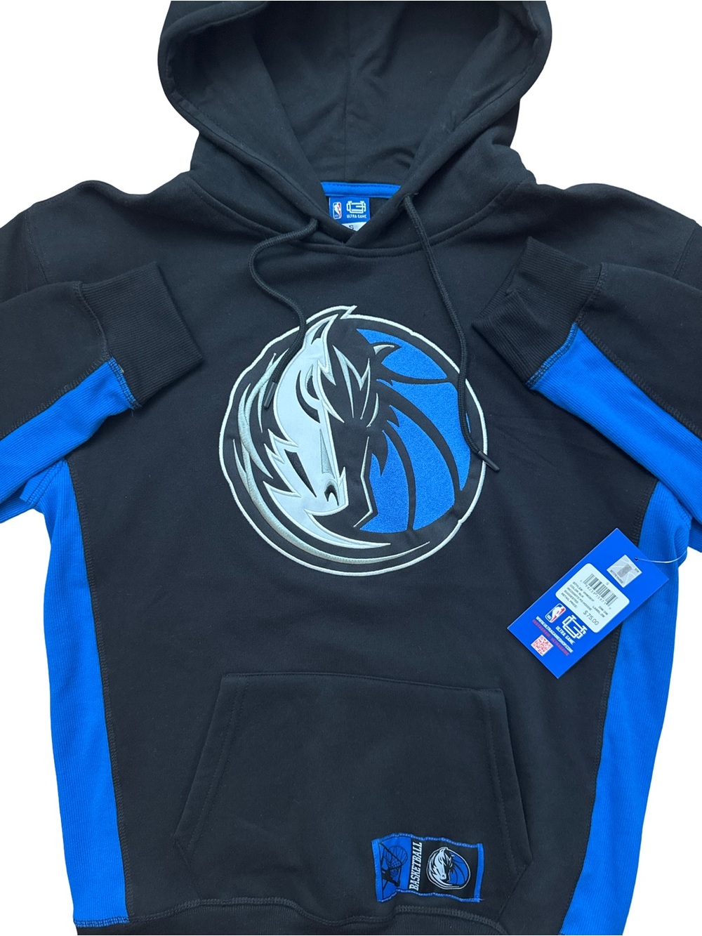 Dallas Mavericks NBA Men’s Black & Blue Hoodie Size Small NWTS Hooded Basketball